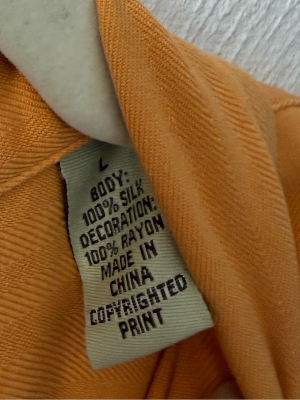 Tommy Bahama 100% Silk Embroidered Back Shirt L Tropical Resort Vacation Orange - Picture 5 of 6
